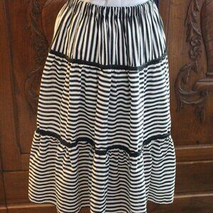 Vintage Black and White Skirt, Upcycled from 1960's Dress